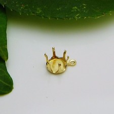 5mm - 12mm Round Gold Plated Plated Snap Dangle DROP Setting F5300-GD