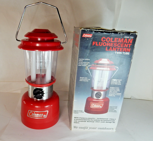 NOS Red Coleman Lantern Fluorescent Twin Tube Model 5344-703
