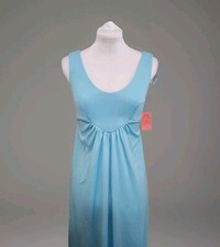Mister Jay Pink Turquoise Maxi Style Sleeveless Nightgown Vtg 70s Womens Size 8