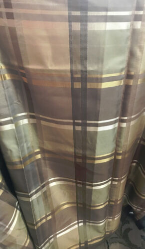 CROSCILL 86 X 41 PANELS TAN GOLD LINED VGC CURTAINS - Picture 2 of 10