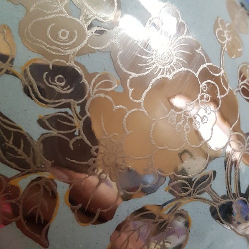 Vintage Sadler blau grün Glanzgeschirr 5" Silber Blumen Krug Milchkännchen - Bild 13 von 24