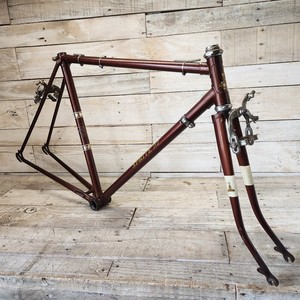 1970s White Vintage Raleigh Grand Prix Frameset 60cm Frame Fork