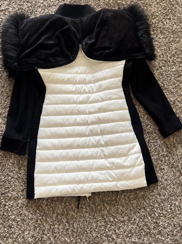 Giacca Calvin Klein Performance Walker Tg.L Bianco Nero Cappotto Parka Cappuccio Pelliccia Ecopelliccia - Foto 16 di 18