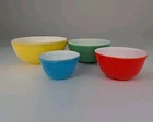 Vtg Pyrex Mixing Bowl Set 4 Piece 401 402 403 404 Original Blue Green Red Yellow
