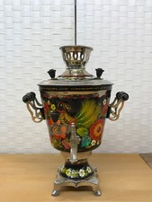 Russischer elektrischer Samowar handbemalt 1992 Vintage UdSSR