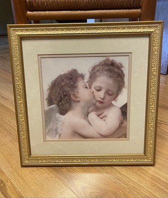 ''First Kiss'' William Bouguereau Lithograph Portal Publications Framed 1890 