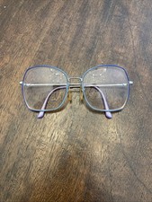 Vintage 1980s - 90  s Oversized Women  s Eyeglasses Geometric Blue Wire Frame