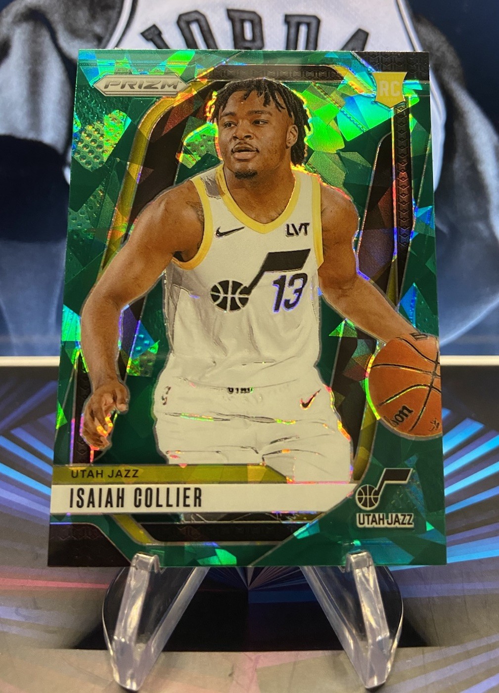 2024-25 Panini Prizm Isaiah Collier #227 Green Ice Prizm Rookie RC Utah Jazz