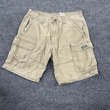 Wrangler Cargo Shorts Mens Size 33 Tan Relaxed Fit Cotton Blend Outdoor Casual