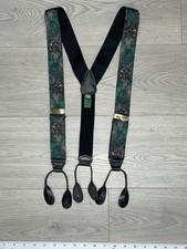 World Wildlife Fund 1991 Vintage Leather Suspenders with Gorilla Stamp Print