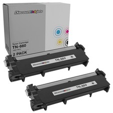 2PK High Yield BLACK Toner for Brother TN660 TN-660 HL-L2340DW HL-L2360 HL-L2380