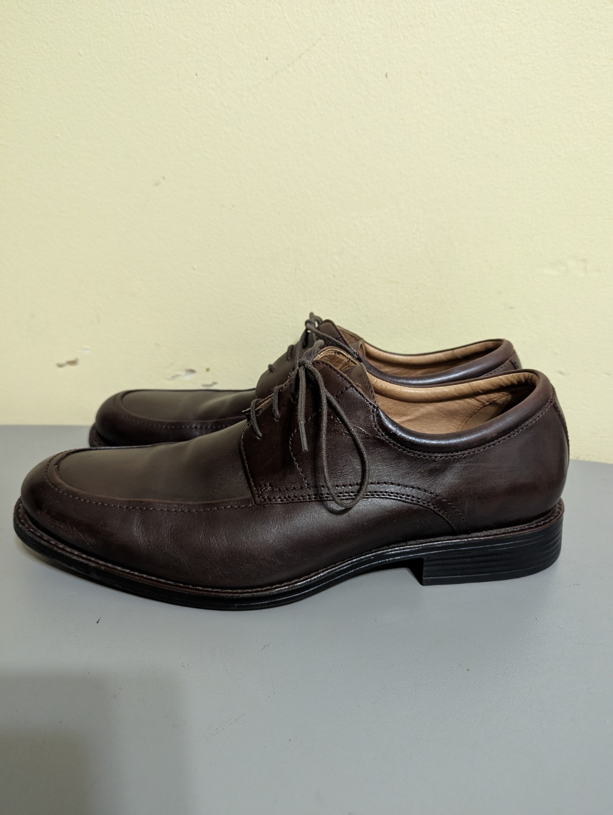 SAOLA Johnston & Murphy Scarpe eleganti derby in pelle di vitello da uomo taglia 12M marrone