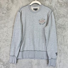 Lucky Brand Sweatshirt Mens Small Gray Triumph Tiger 650 Motorcycle Graphic