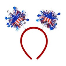 4th of July Headband for Women, Patriotic American Flag Hair Band Glitter Star
