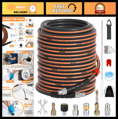 #ad #ad 100FT High Pressure Sewer Jetter Kit for Pressure Washer 5800 PSI Drain Cleani $133.99