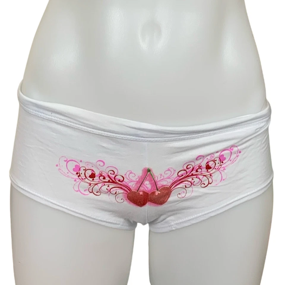 Braguita Heaven Scent Intimates White Cherry Heart PEQUEÑA Boyshort Única NUEVA Foto 3 de 4