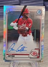 Quin Cotton 2020 Bowman Chrome Refractor Autograph /499 1st Bowman #CPA-QC Reds