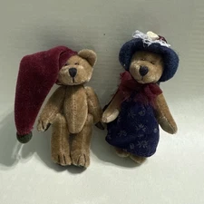 Boyd's Bears Female With Hat & Santa Hat Plush Jointed Miniature Bears w/tags