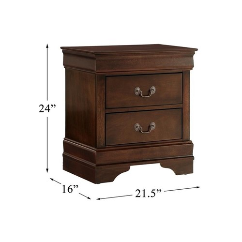 Lexicon Mayville Traditional Wood 2-Drawer Nightstand in Brown Cherry - Picture 3 of 3