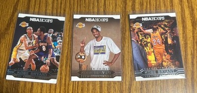 Kobe Bryant NBA Hoops 3 Card Lot Tribute-8 Card Is Terrible Condition-other 2 NM