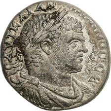 #1505316 Phoenicia, Caracalla, Tetradrachm, c. 215-217, Tyre, Billon, SS+, Pri