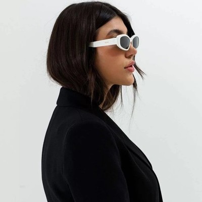 Celine Women AUTHENTIC Sunglasses White Grey Rectangle 
