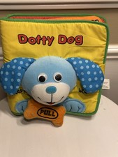 VINTAGE 2002 Soft Play BABY'S 1ST BOOK SOFT FABRIC CLOTH Vibrates When Pull Bone