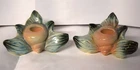 PAIR (2) Hull Pottery Ebb Tide Taper Candle Holders G5 Seashells Green Pink
