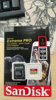 SanDisk Extreme PRO 1TB UHS-I U3 microSDXC 200 MB/s Memory Card with SD Adapter