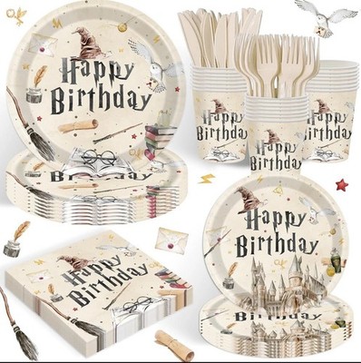 20 Guest Magical Wizard Birthday Party Supplies School Decorations Tableware
