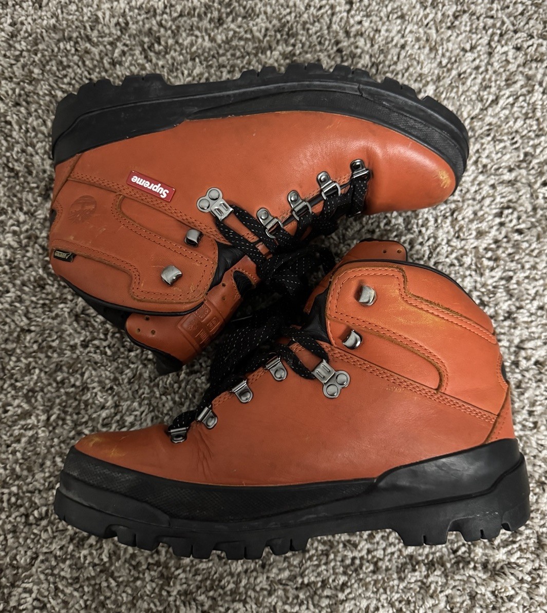 Supreme Timberland World Hiker Gore-Tex Orange Leather Hiking