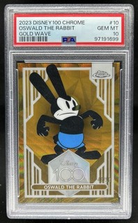 2023 Topps Chrome Disney 100 Oswald The Rabbit Gold Wave Refractor #/50 PSA 10