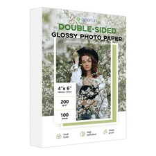 4x6 Photo Paper Double Sided Glossy, 54LB Inkjet Printer 200GSM, white