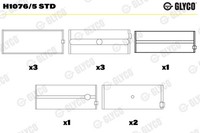 Kurbelwellenlager Glyco H1076/5 STD FüR Ford Transit Tourneo Aluminium Bus VAS