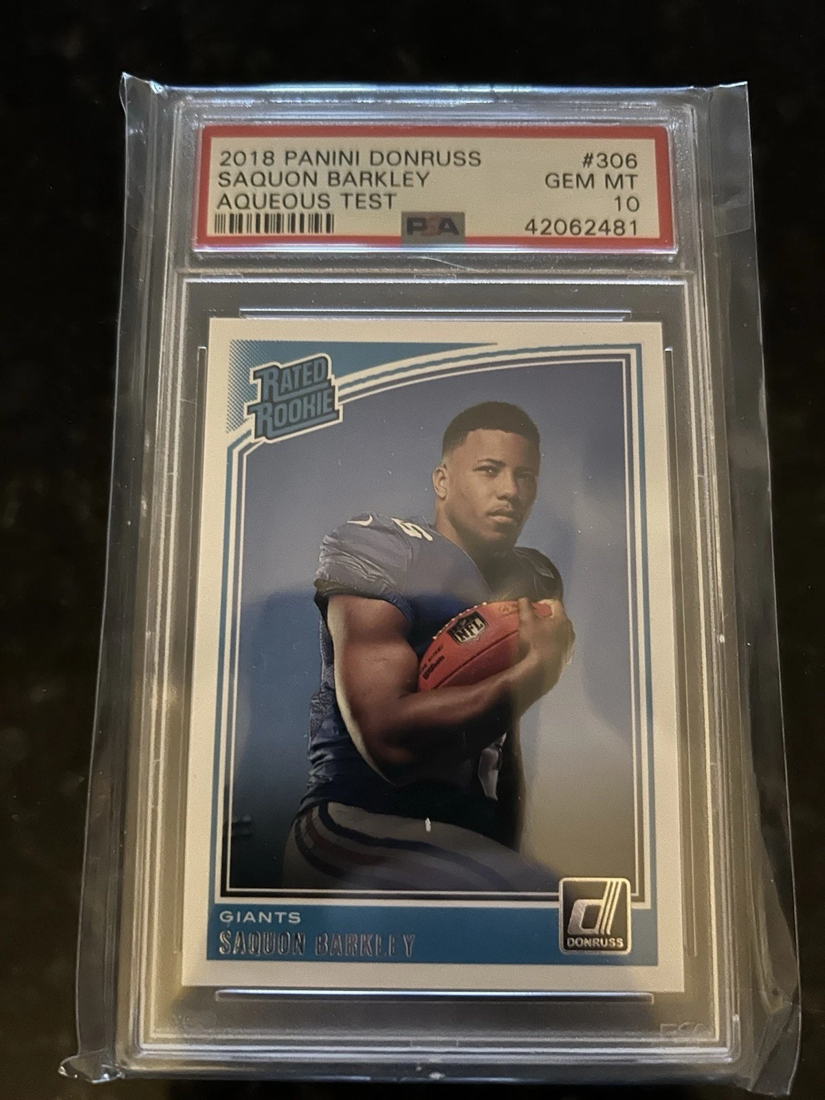 Saquon Barkley Panini Donruss #306 Aqueous Test