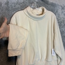 Old Navy Women Performance Funnel Neck Fleece Sweatshirt L Activewear Cozy Luxe