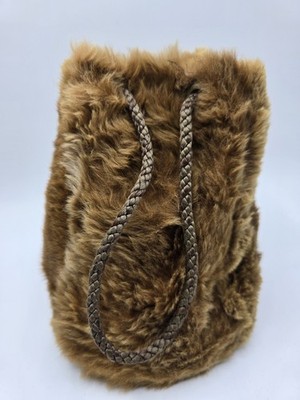 Vintage Genuine Kangaroo Fur Bag Purse Cinch Sack Boho Small Pouch Ka-ha
