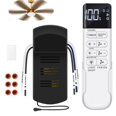 Ceiling Fan Remote Control Kit, Dimmer, AC Motor 3-Speed Becomes 6-Speed, Dis...
