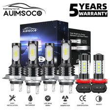 For BMW X5 2007-2013 LED Headlight Hi/Low Beam Fog Light Bulbs 6000K White Combo