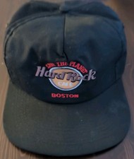 Hard Rock Cafe Boston Hat Save the Planet Strapback Made In USA Black Vintage