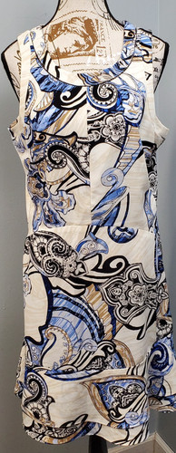 White House Black Market Sheath Dress Womens 12 Multi Paisley Sleeveless Career