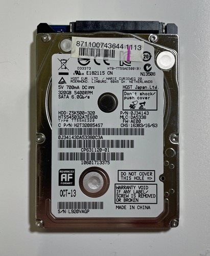 HGST 320GB 2,5" SATA Festplatte - vollständig getestet