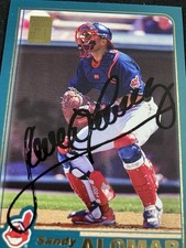 SANDY ALOMAR AUTHENTIC AUTOGRAPHED TOPPS TRADING CARD!