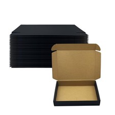 24 PCS Black Corrugated Cardboard Mailer Packaging Shipping Boxes 10x8x2 Inch