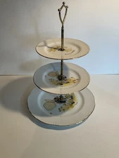 Vintage 1973 Holly Hobbie 3-Tier Tidbit Tray Serving Dish 10” On Bottom