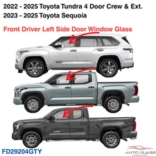 Fit 22-25 Toyota Tundra 23-25 Sequoia Driver Left Side Front Door Window Glass
