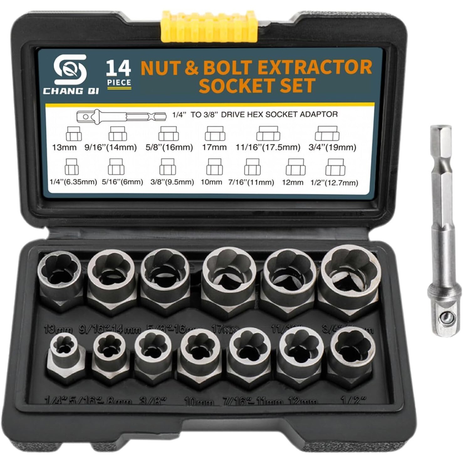 14 PCS Nut & Bolt Extractor Kit, of Bolt Removal Tool Set, Extractor Socket Tool