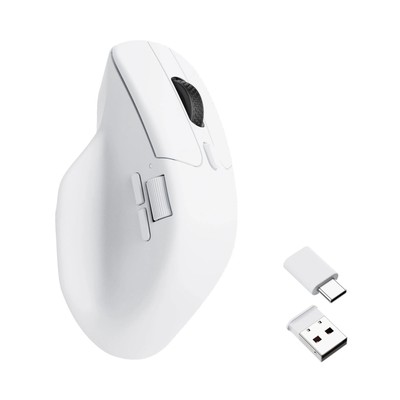 Keychron M6 Wireless Maus Bluetooth 5.1 & 2.4 GHz - Weiß / 1000 Hz M6-A3