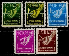 Dominican Republic.Postal TAX Stamps.SC#RA41,RA41A,RA47,RA50, RA54.Mint HOG