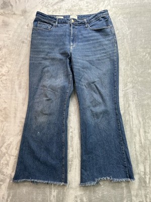 Universal Thread Jean Women Plus Sz 17R Blue High Rise Flare Western Cowboy Boho
